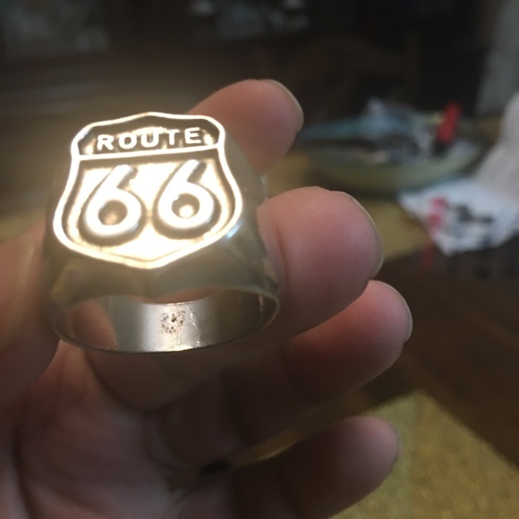 Very nice mens ring, STAINLESS STEEL ROUTE 66 RING - Picture 7 of 8